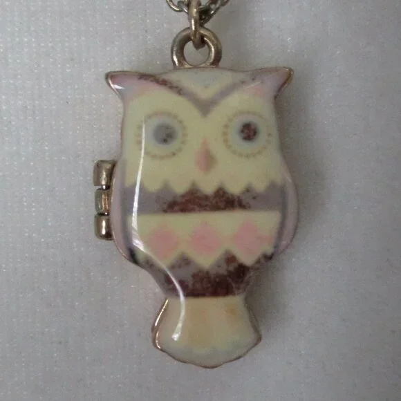 **3 for $15** Enamel Owl locket necklace - Picture 5 of 7